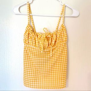 PLT Yellow Plaid Tank Top